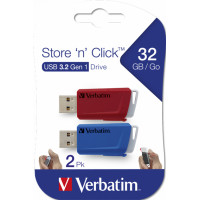 VERBATIM STORE 'N' CLICK USB 3.2 GEN 1 DRIVE 2 X 32GB RED/ B