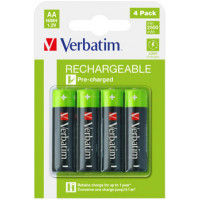 VERBATIM RECHARGEABLE BATTERY AA 4 PACK / HR6